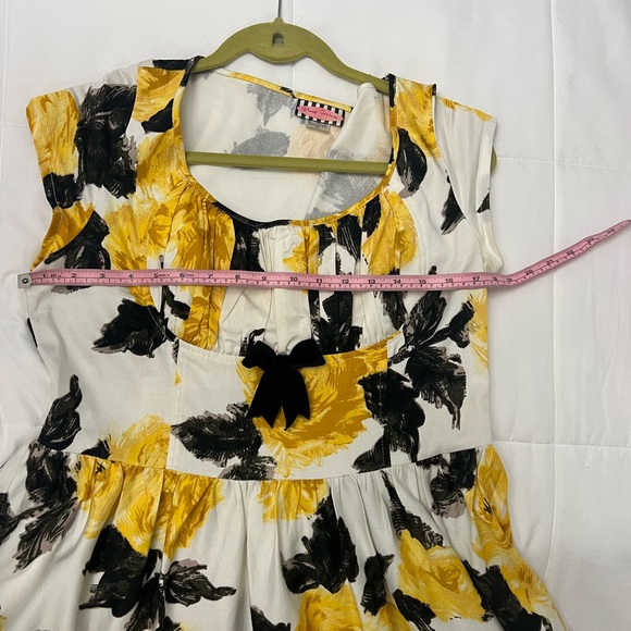 Pinup Culture flower dress xl with bolero Evelyn yellow roses swing dress - Picture 5 of 8